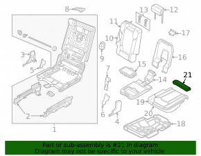 Isofix insert for rear row 2 seats, central, Audi Q7 16-18, black leather, dry-cleanable