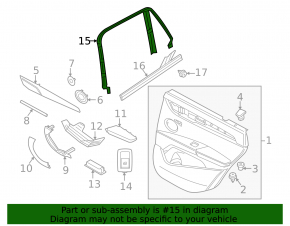 Door frame inner rear left BMW X1 F48 16-22