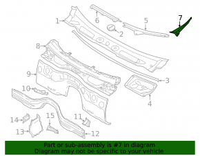 Left Windscreen Wiper Grille Cover for BMW X1 E84 13-15