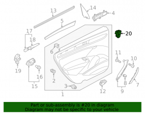 Central lock button rear left VW Passat b8 16-19 USA