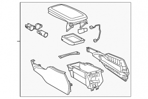 Console central armrest Lexus GS350 08-09 leather black