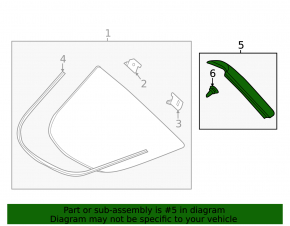 Rear right window molding for Lexus CT200h 11-17