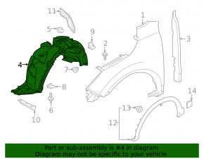 Front right mudguard Nissan Rogue Sport 17-19 SIGNEDA