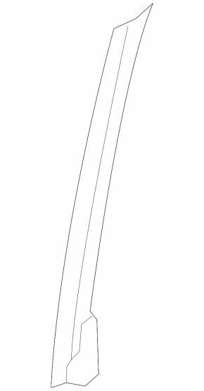 Front right door glass guide Toyota Prius 50 16-22 short