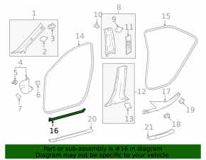 Door sill trim inner front right Toyota Camry v70 18-24 gray
