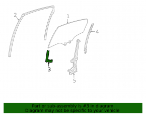 Rear left door glass guide Honda Insight 19-22 front