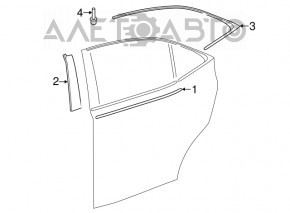 Upper rear right door molding Lexus IS 14-20