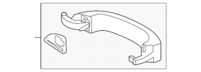 Door handle outer rear right VW Touareg 11-17 keyless