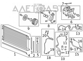 Air conditioning radiator condenser Honda Civic X FC 16-21 1.5T