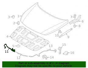 Hood Lock Hyundai Sonata 15-17
