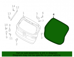 Rubber seal for the tailgate Hyundai Santa FE 19-23