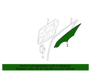 Front left door glass Kia Optima 11-15