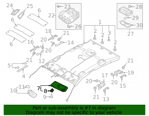 Left visor for Kia Optima 16-19, beige, without hook, for cleaning