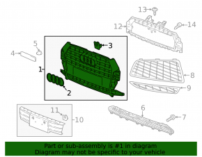 Lower grille of the front bumper of the Audi Q3 18-18