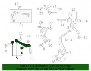 Lower control arm, front left, rear, Audi A5 17-25