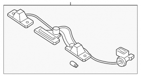 Hyundai Santa FE Sport 17-18 trunk license plate light assembly for camera, broken button mount