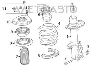 Front shock absorber support right Ford Escape MK4 20-