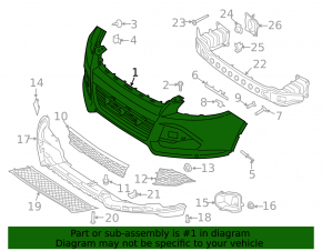 Front bumper bare Ford Escape MK3 13-16 prerest