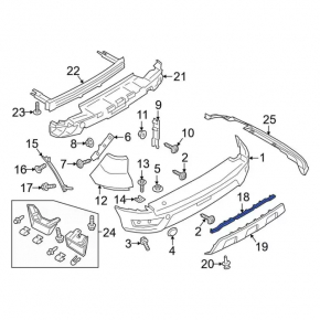 Rear bumper mount left Ford Ecosport 18-22