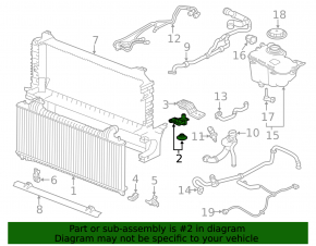 Upper left radiator mount Jaguar F-Pace X761 17-