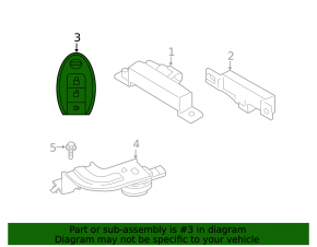 Smart key without tip Nissan Rogue 19-20 5 buttons