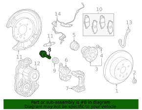 Upper rear right caliper bracket guide for Toyota Venza 21-24 with bushing