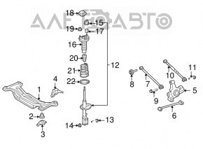 Rear right shock absorber for Toyota Camry v40 hybrid, rusty