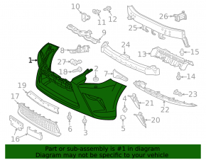 Bare front bumper for Lexus GX460 10-19 rest, for 6 parking sensors, for headlight washers