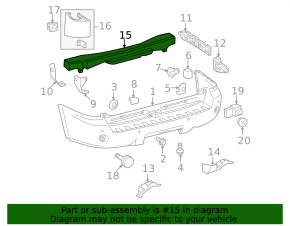 Rear bumper absorber Toyota Sequoia 08-16 broken
