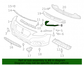 Front bumper mount for right headlight Subaru Legacy 18-19