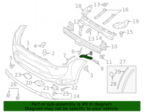Front bumper mount left Mitsubishi Outlander 14-15 prerest