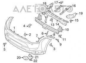 Front bumper mount left Mitsubishi Outlander 14-15 prerest