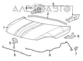 Hood lock Fiat 500X 16-18