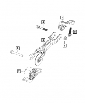Rear Engine Mount Bracket Jeep Cherokee KL 19-23 2.0T, 2.4, 3.2