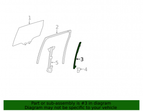 Rear left door glass guide for Acura MDX 07-13