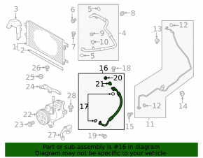 Subaru Impreza 17-19 GK Manual A/C Compressor-Heat Tube Without Cap