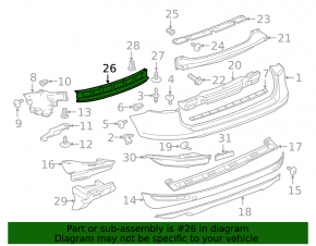 Rear bumper mount center lower VW Touareg 11-17