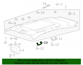Front left ceiling handle Ford Escape MK3 13-19 gray, broken guide
