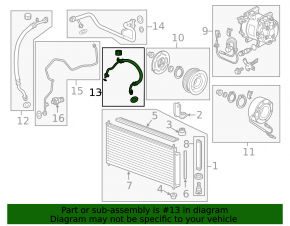 Honda CRZ 11-16 air conditioning condenser-compressor hose