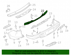 Infiniti QX60 22-26 rear bumper absorber long