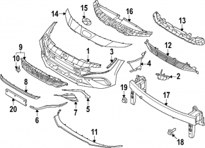 Front bumper mount, left fender, Hyundai Elantra 21-25