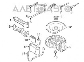 Tire inflation compressor for Audi Q5 8R 09-17