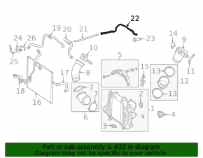 Mercedes GLC 16-22 metal and rubber cooling system hose
