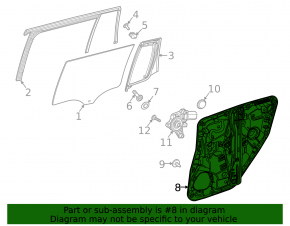 Rear left window lift mechanism for Mercedes X247 GLB 20-26
