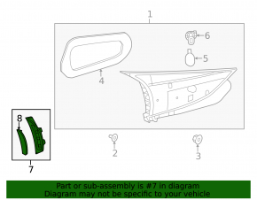 Left inner tailgate light trim Mazda 3 14-18 BM 5d