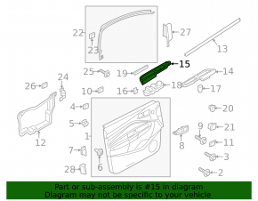 Front left window lift control trim Ford Escape MK3 13-19 beige