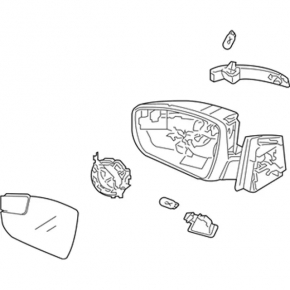 Side mirror left Ford Focus mk3 15-18 rest, 5 pins, turn signal, graphite