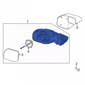 Left side mirror assembly for Ford Bronco Sport 2021-2025, heated, BSM, without cover
