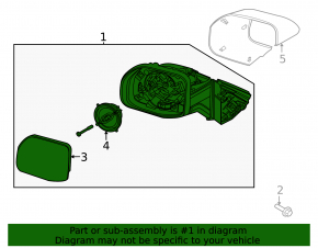 Left side mirror assembly Ford Bronco Sport 21-25 heated, BSM