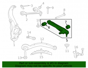 Lower control arm, front left, rear, Jaguar XE 14-24 AWD